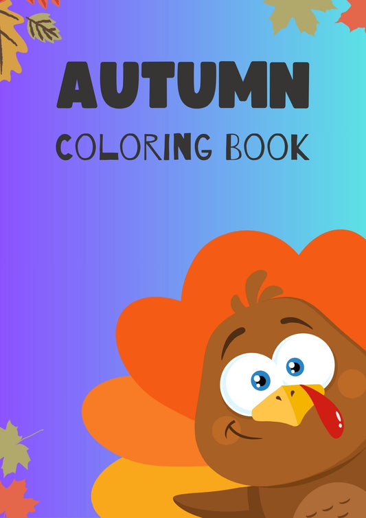 Black and White Illustrated Autumn Coloring Book