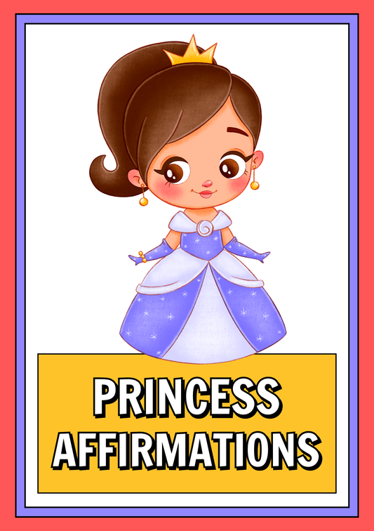 Princess Affirmations Coloring Booklet Grayscale Lined Cartoons