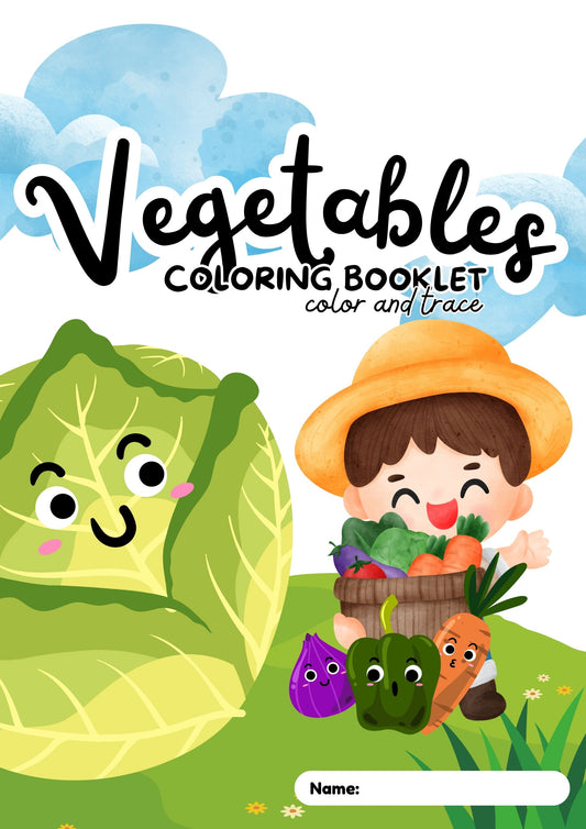 Vegetables Coloring and Tracing Booklet