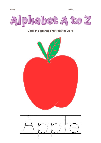 Alphabet A to Z Coloring