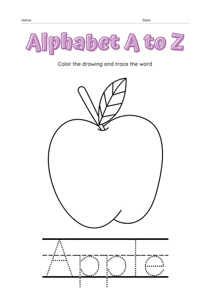 Alphabet A to Z Coloring