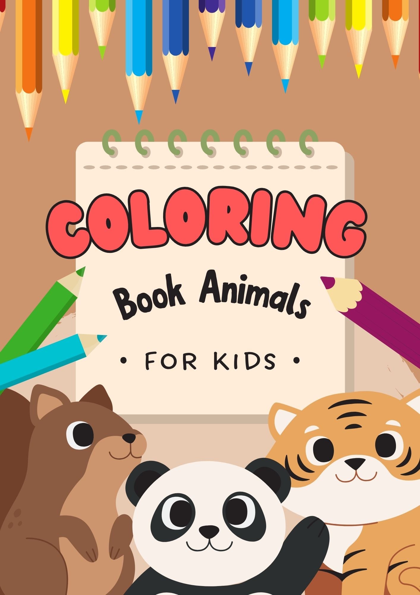 Blue Playful Illustrated Animals Coloring Activity Worksheet