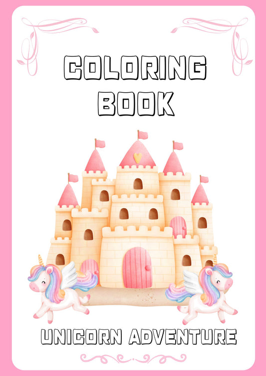 Coloring Book Unicorn Adventure for Kids