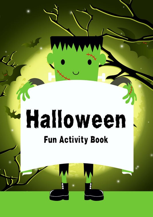 Frankenstein Halloween Worksheets in White Green Fun Style