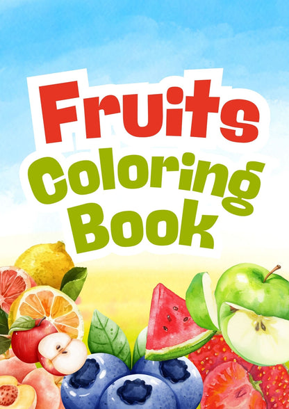 Fruits Coloring Book in Colorful Illustrative Style