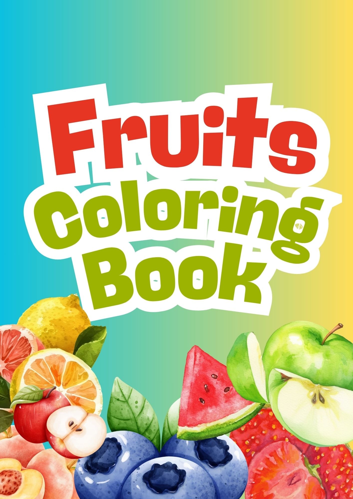 Fruits Coloring Book in Colorful Illustrative Style