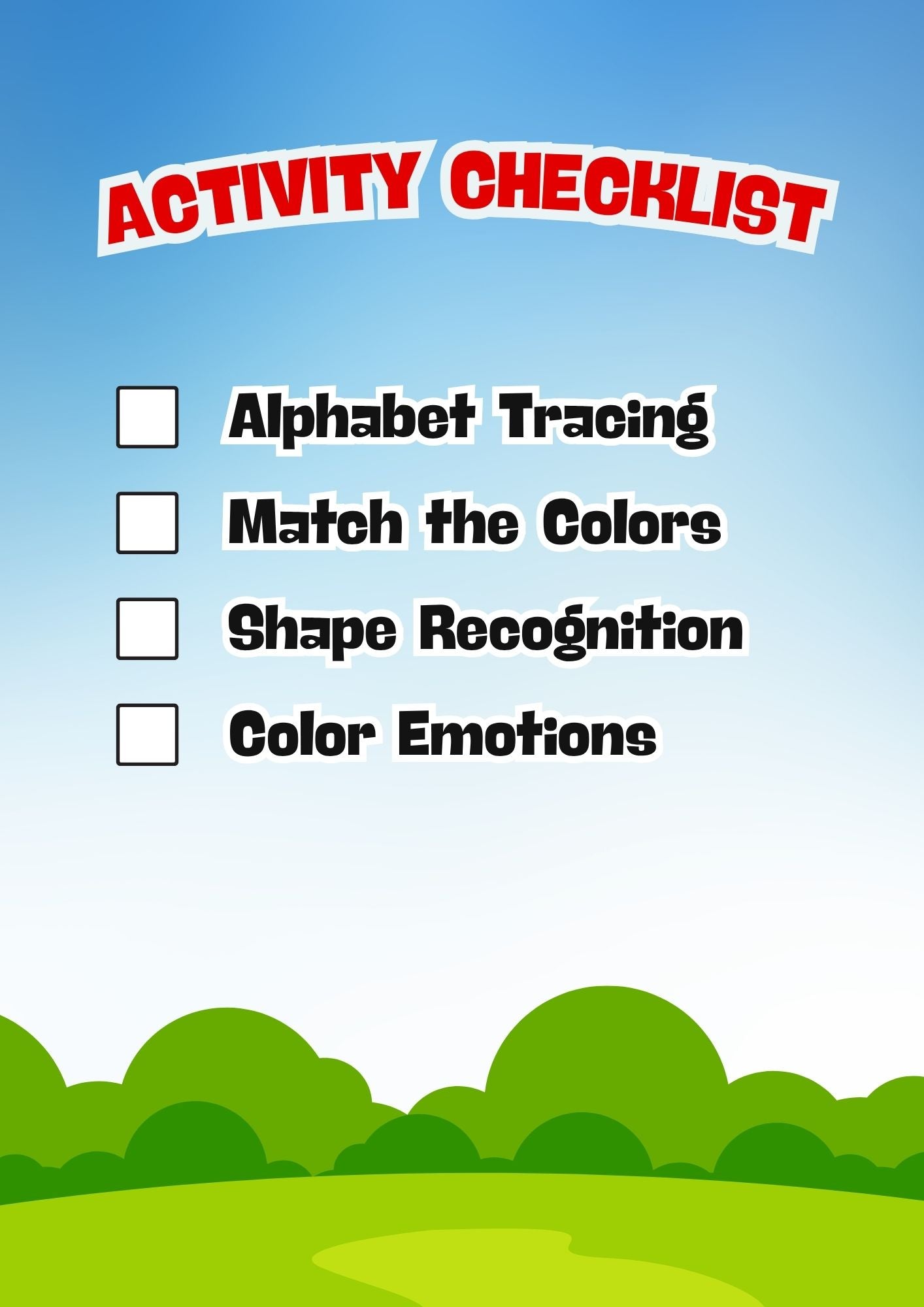 Learning Activity Booklet in Playful Illustrative Style