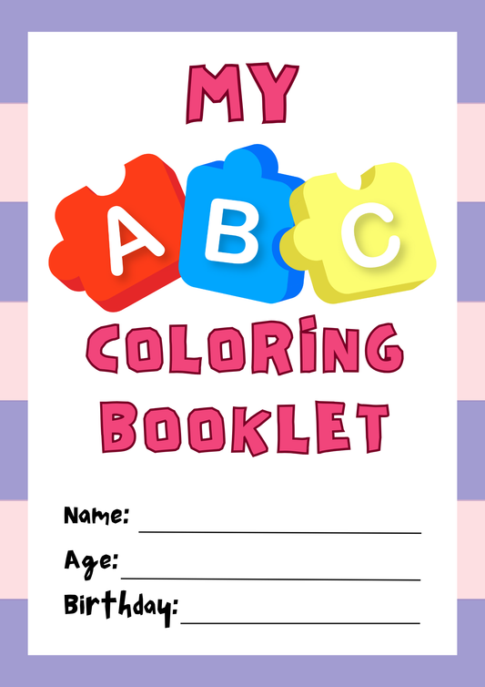 My ABC Coloring Booklet Worksheet in Pink Cute Style