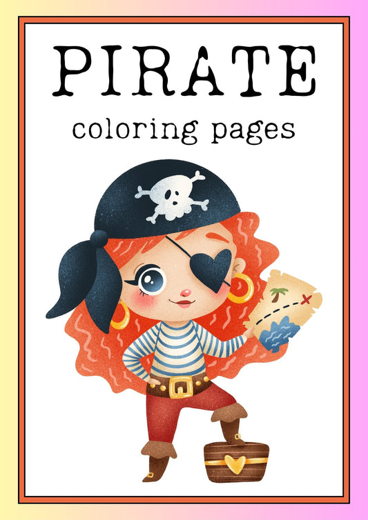 Pirate Coloring Worksheets in Grayscale Cartoons