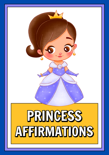 Princess Affirmations Coloring Booklet Grayscale Lined Cartoons