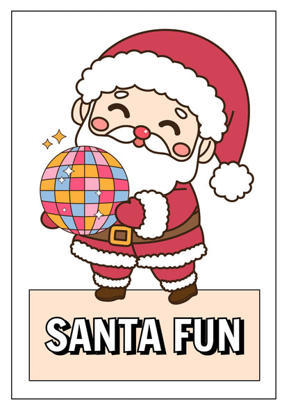 Santa Coloring Booklet Grayscale Lined Cartoons
