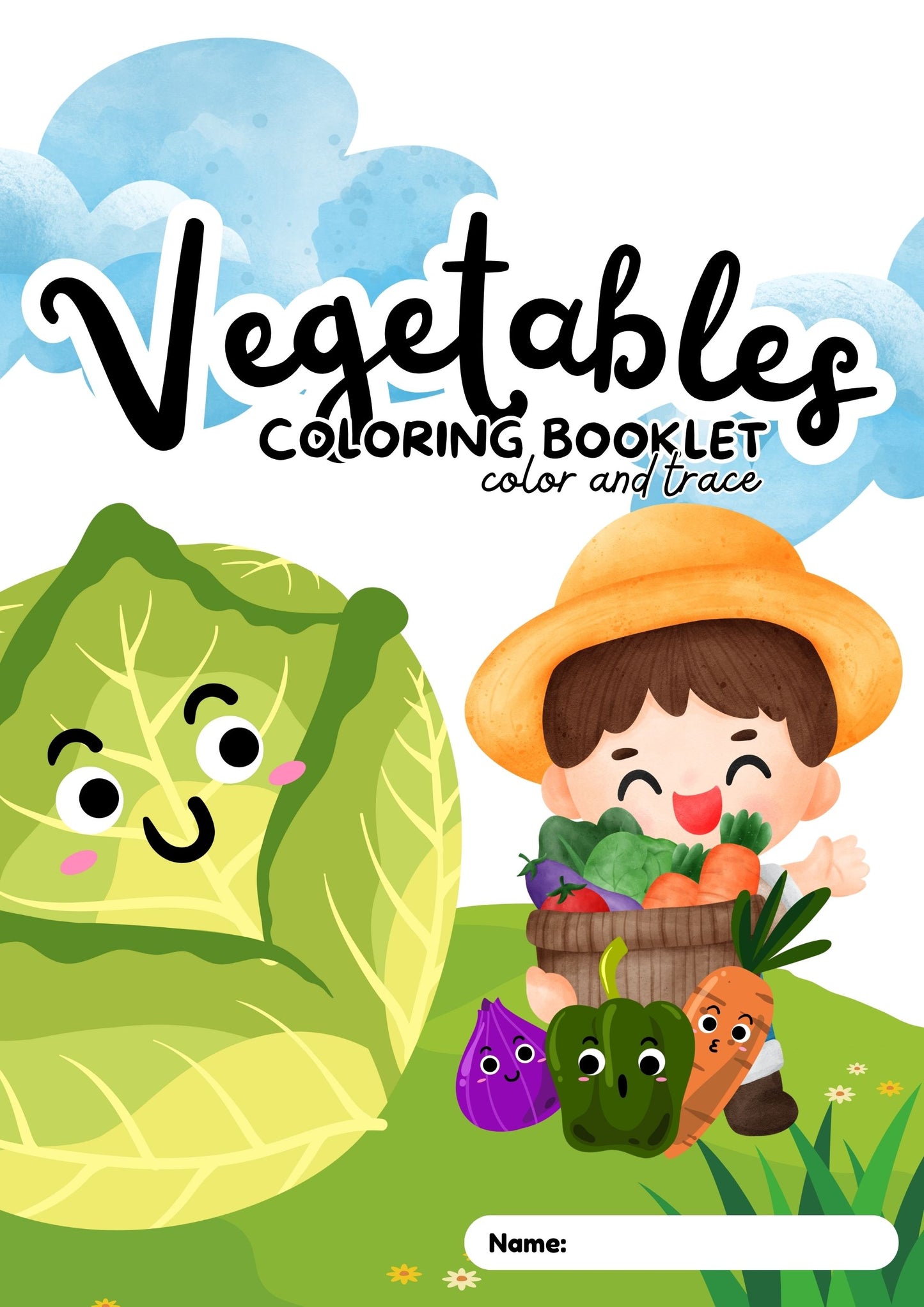Vegetables Coloring and Tracing Booklet
