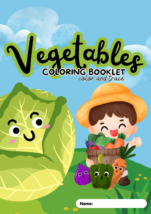 Vegetables Coloring and Tracing Booklet