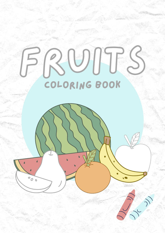 White Simple Fruits Coloring Book